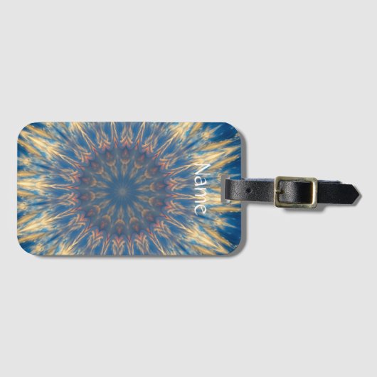 Blue Chakra Kaleidoskop Thunder_Cove Gepäckanhänger (Vorderseite (Horizontal))