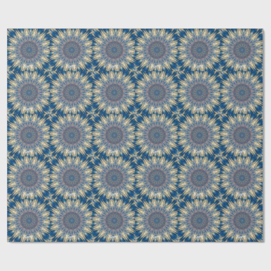 Blue Chakra Kaleidoskop Thunder_Cove Geschenkpapier (Flach)