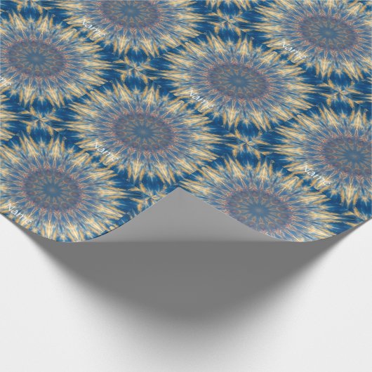 Blue Chakra Kaleidoskop Thunder_Cove Geschenkpapier (Ecke)