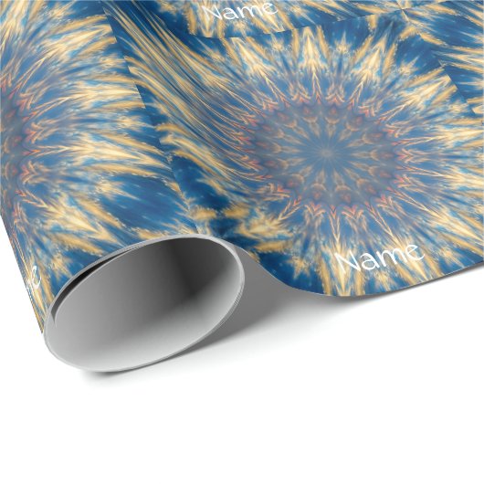 Blue Chakra Kaleidoskop Thunder_Cove Geschenkpapier (Rolleneckpunkt)