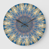 Blue Chakra Kaleidoskop Thunder_Cove Große Wanduhr (Vorderseite)