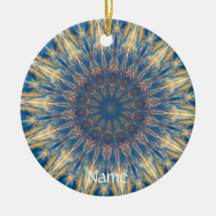 Blue Chakra Kaleidoskop Thunder_Cove Keramik Ornament
