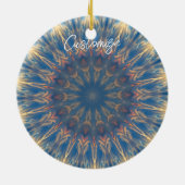 Blue Chakra Kaleidoskop Thunder_Cove Keramik Ornament (Hinten)