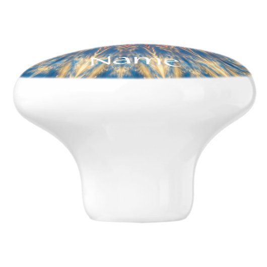 Blue Chakra Kaleidoskop Thunder_Cove Keramikknauf (Seitenansicht)