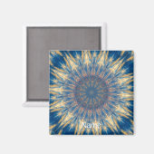 Blue Chakra Kaleidoskop Thunder_Cove Magnet (Vorderseite/Rückseite)