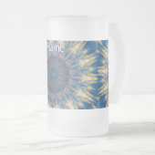 Blue Chakra Kaleidoskop Thunder_Cove Mattglas Bierglas (VorderseiteRechts)