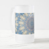 Blue Chakra Kaleidoskop Thunder_Cove Mattglas Bierglas (Vorderseite Links)