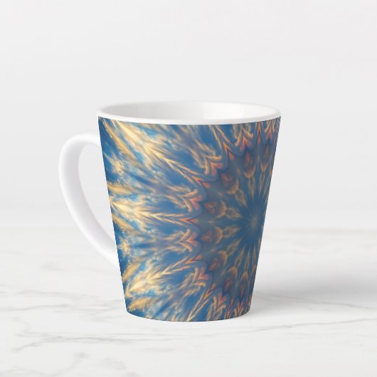 Blue Chakra Kaleidoskop Thunder_Cove Milchtasse (Linke Ecke)
