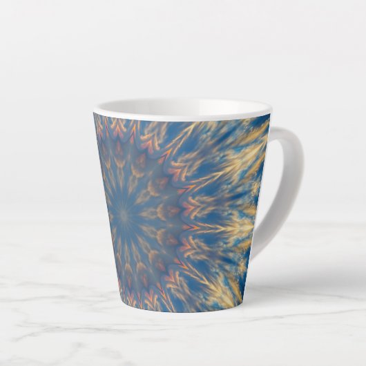 Blue Chakra Kaleidoskop Thunder_Cove Milchtasse (Rechte Ecke)