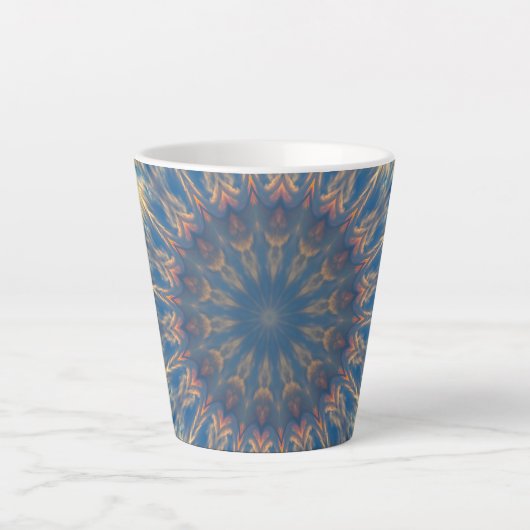 Blue Chakra Kaleidoskop Thunder_Cove Milchtasse (Vorderseite)