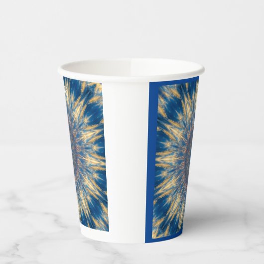 Blue Chakra Kaleidoskop Thunder_Cove Pappbecher (Links)