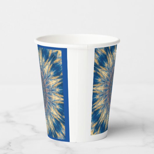 Blue Chakra Kaleidoskop Thunder_Cove Pappbecher (Rechts)