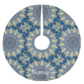 Blue Chakra Kaleidoskop Thunder_Cove Polyester Weihnachtsbaumdecke (Vorderseite)