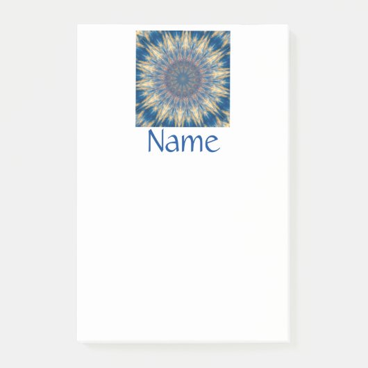 Blue Chakra Kaleidoskop Thunder_Cove Post-it Klebezettel (Vorderseite)