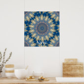 Blue Chakra Kaleidoskop Thunder_Cove Poster (Küche)