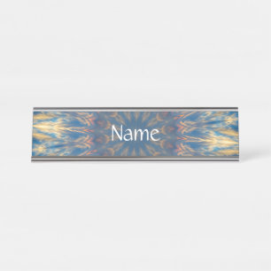 Blue Chakra Kaleidoskop Thunder_Cove Schreibtischnamensplakette
