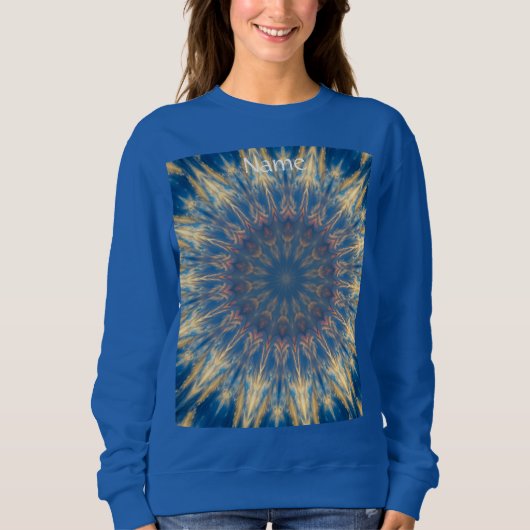 Blue Chakra Kaleidoskop Thunder_Cove Sweatshirt (Vorderseite)