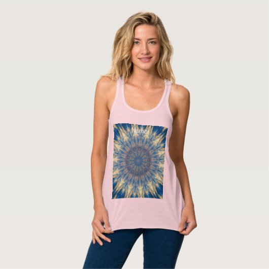 Blue Chakra Kaleidoskop Thunder_Cove Tank Top (Vorderseite Vollansicht)