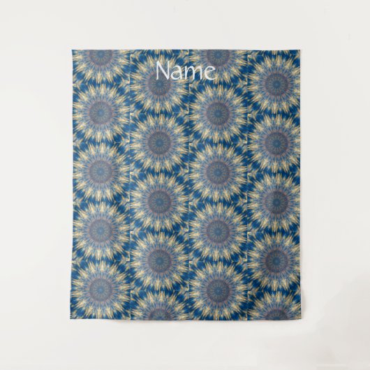 Blue Chakra Kaleidoskop Thunder_Cove Wandteppich (Vorderseite)