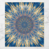 Blue Chakra Kaleidoskop Thunder_Cove Weinetikett (Einzelnes Label)