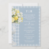 Blue Chalice Vase Mediterranean Lemons & Flowers Einladung (Vorderseite)