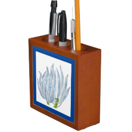 Blue Chalk Sticks auf einem Schreibtisch Organisat Stifthalter