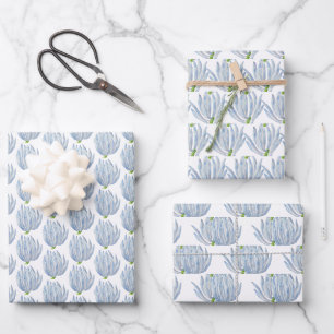 Blue Chalk Sticks auf Wrapping Paper Set Geschenkpapier Set