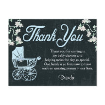 Blue Chalkboard Dusche Vielen Dank Karten