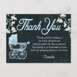 Blue Chalkboard Dusche Vielen Dank Karten