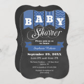 Blue Chalkboard Flag Baby Dusche einladen Einladung (Vorne/Hinten)