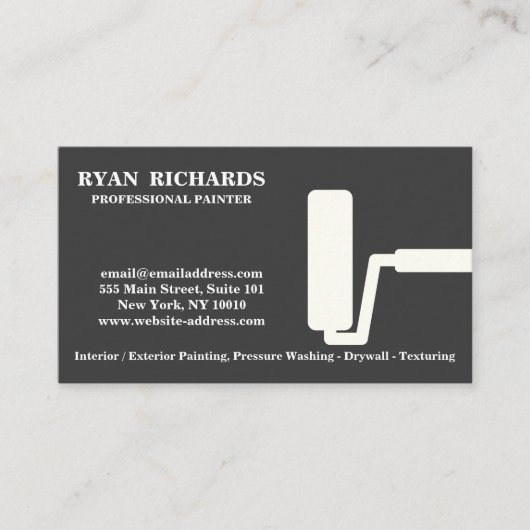 Blue Chalkboard House Painting Business Card Visitenkarte (Vorderseite)