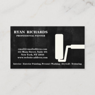Blue Chalkboard House Painting Business Card Visitenkarte