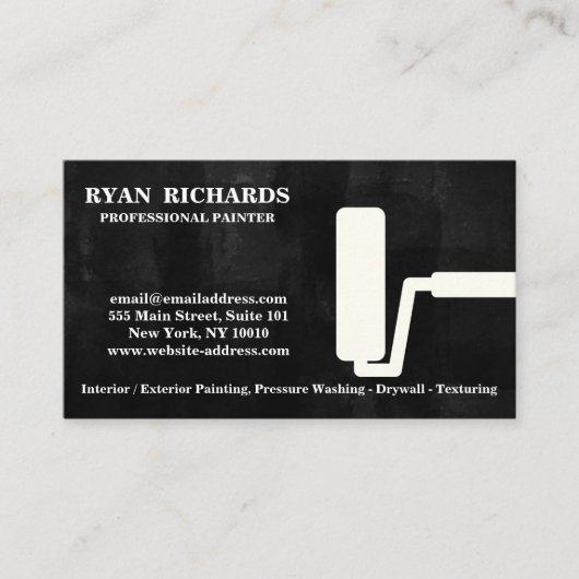 Blue Chalkboard House Painting Business Card Visitenkarte (Vorderseite)