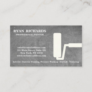Blue Chalkboard House Painting Business Card Visitenkarte