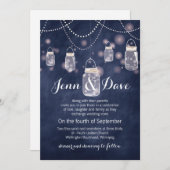 Blue Chalkboard Mason Jar Wedding Einladung (Vorne/Hinten)