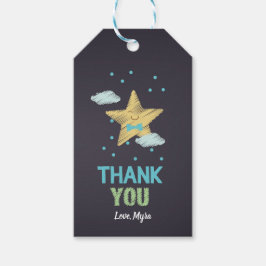 Blue Chalkboard Star-Geschenkmarke Geschenkanhänger