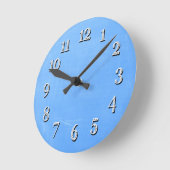 Blue Chalkboard Style Wall Clock Runde Wanduhr (Winkel)