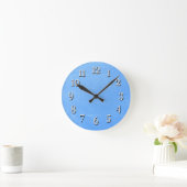 Blue Chalkboard Style Wall Clock Runde Wanduhr (Zuhause)