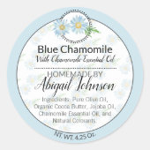 Blue Chamomile Handmade Artisft Label Runder Aufkleber (Vorderseite)