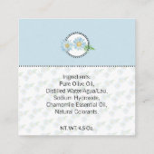 Blue Chamomile hausgemachte Bath & Body-Geschenkma Quadratische Visitenkarte (Rückseite)