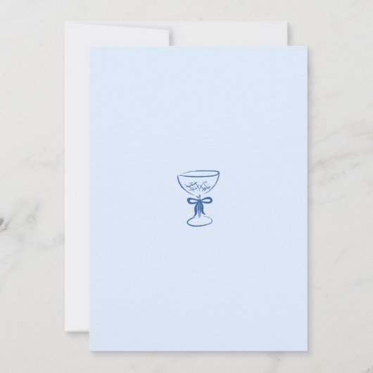 Blue Champagne Brunch Brautparty Einladung (Rückseite)