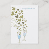 Blue Champagne Cheers Hearts Template Visitenkarte (Rückseite)