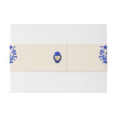 Blue & Champagne Milagro Herz mexikanisch Hochzeit Einladungsbanderole (Rückseitenbeispiel)