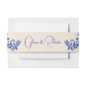 Blue & Champagne Milagro Herz mexikanisch Hochzeit Einladungsbanderole (Vorderseite Beispiel)