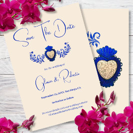 Blue Champagne Milagro Herz mexikanisch Save the D Einladung