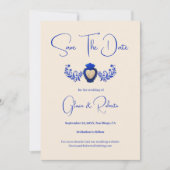 Blue Champagne Milagro Herz mexikanisch Save the D Einladung (Vorderseite)