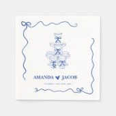 Blue Champagne Tower Wedding Cocktail Custom Serviette (Vorderseite)