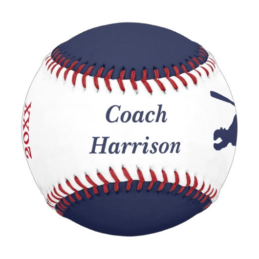 Blue Champion Coach Personalisiert Baseball (Vorderseite)
