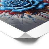 Blue Chaos Rose Poster (Ecke)