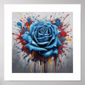 Blue Chaos Rose Poster (Vorne)